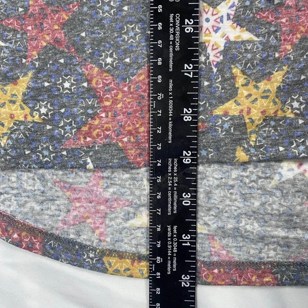 Lularoe Tunic T Shirt Women's Large W/Stars Short Sleeve Scoop Stretch Top Knit - Picture 5 of 5